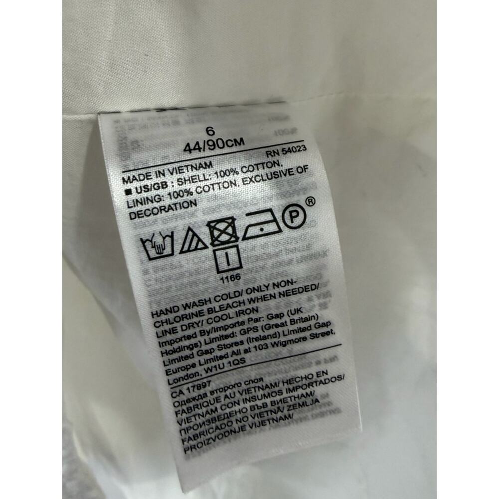 Banana Republic White Cotton Eyelet Drop Waist Dress 6 - Picture 7 of 12